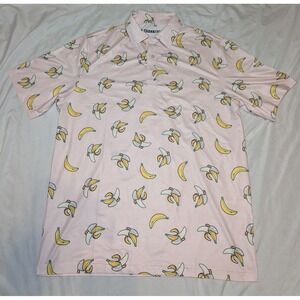 Shank It Golf Men's Golf Polo Banana Print Size Large